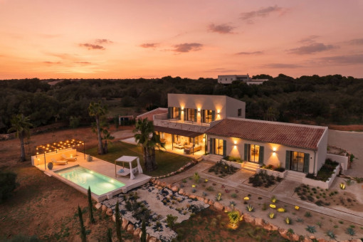 Exclusive newly built luxury finca in a privileged natural location with pool and absolute privacy near Ses Salines and Es Trenc beach