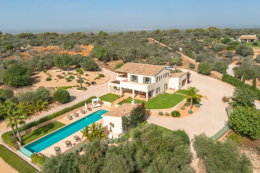 Absolute dream property near Ses Salines with pool and breathtaking panoramic views as far as Cabrera