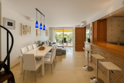 Dining area and American kitchen